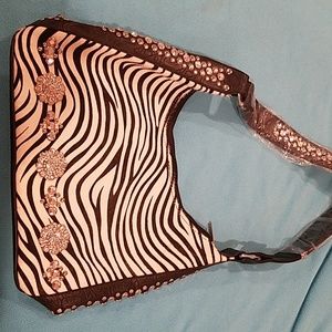 Zebra hide purse with Crystal's & conchos.